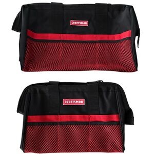 CRAFTSMAN NWOT Lot of 2 Carry Tool Bags in Black/Red 12” & 10”